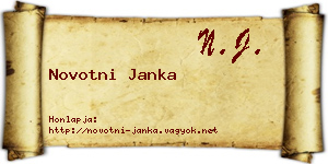 Novotni Janka névjegykártya